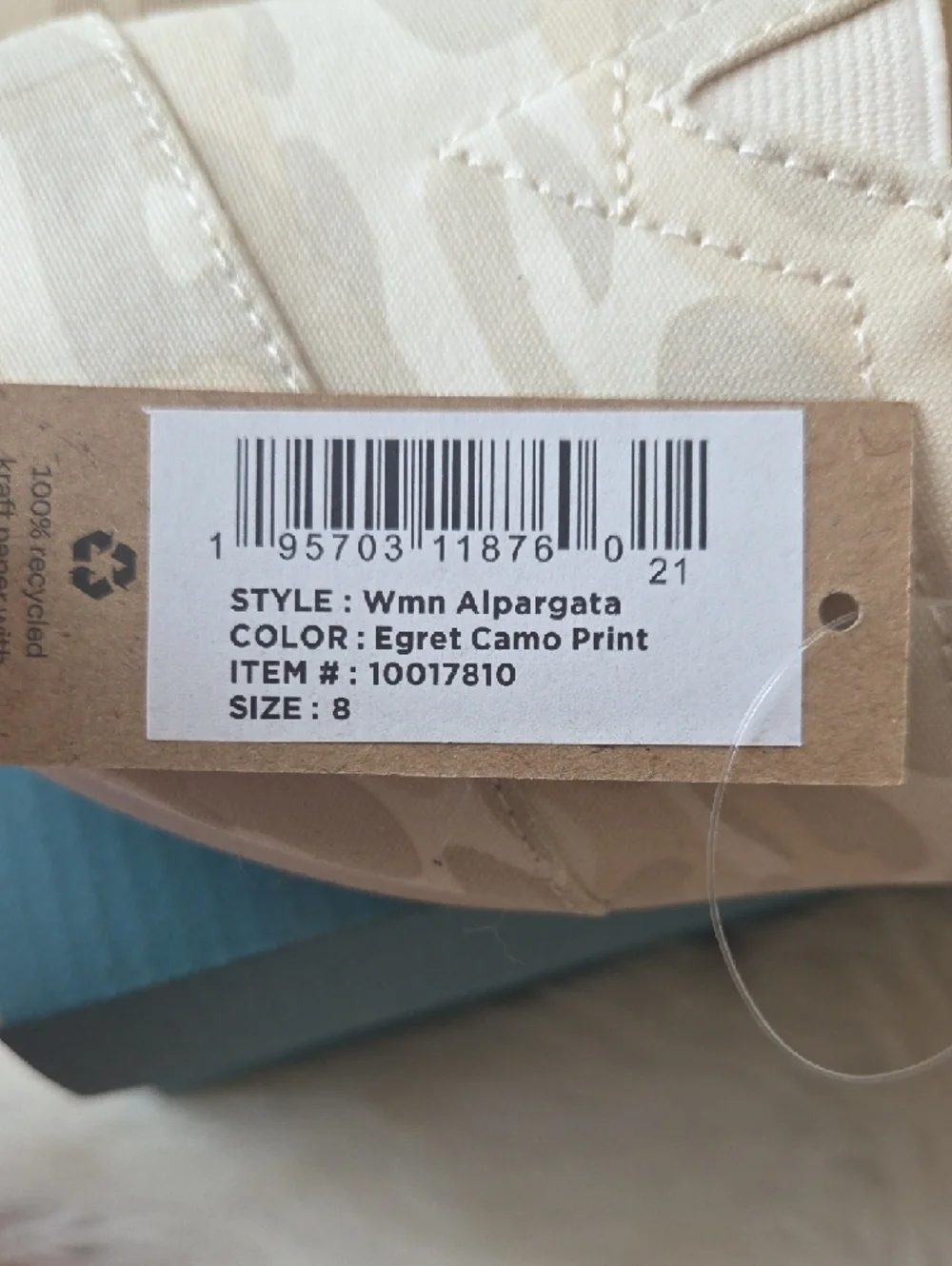 NWT Toms Women's Slip-On Alpargata Egret Camo Sz 8